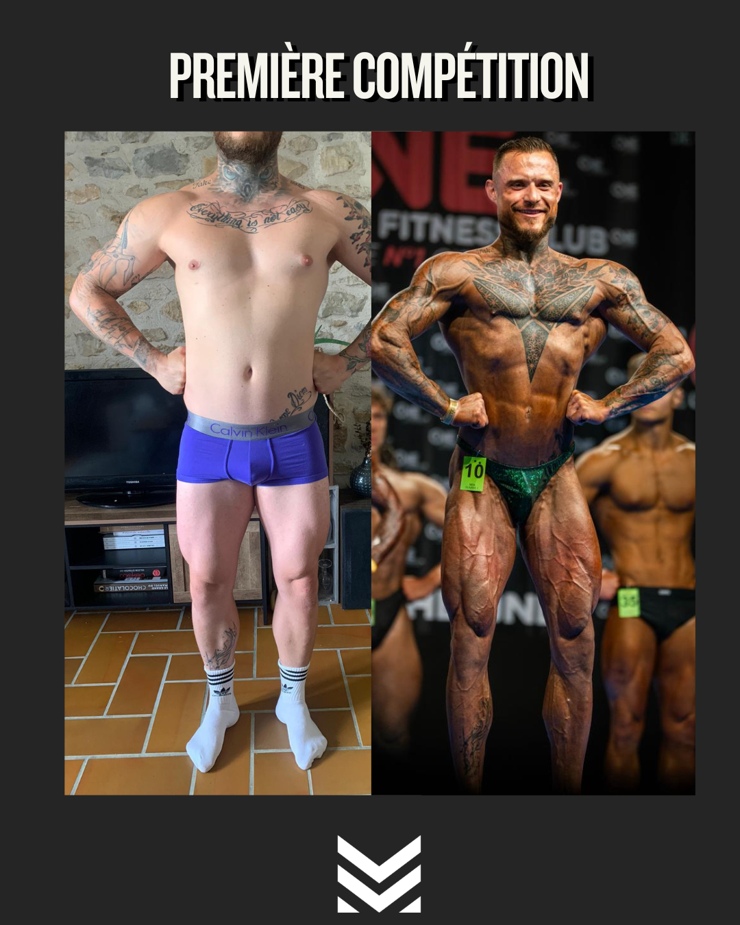 Transformation avant/après : première compétition masculine
